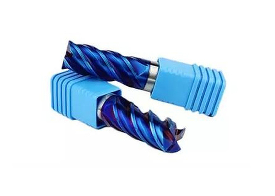 65HRC μπλε νανο επίστρωμα δύο φλαούτων τελών όμορφα τέμνοντα εργαλεία απόδοσης μύλων έξοχα