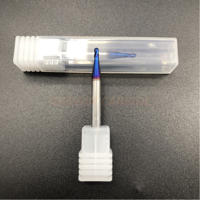 Μύλος τελών μικροϋπολογιστών καρβιδίου βολφραμίου HRC 65/καρβίδιο Endmill με τους μπλε νανο ντυμένους μύλους τελών Mirco για τη χάραξη